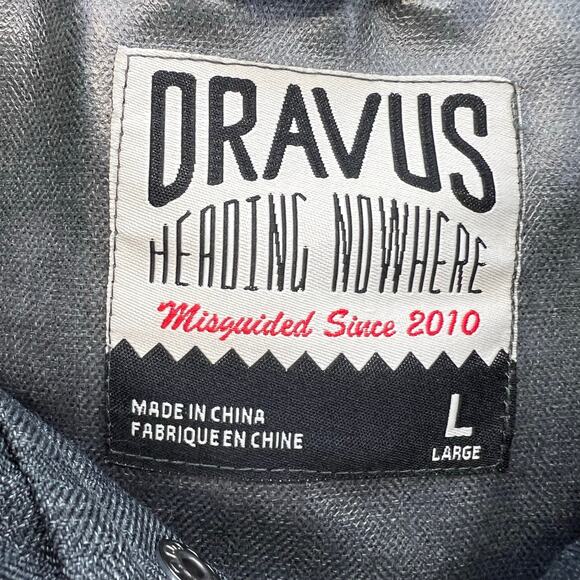 Dravus Heading Nowhere Jacket Men's L Grey Quarter Snap Hooded Anorak Coat EUC - Picture 6 of 15